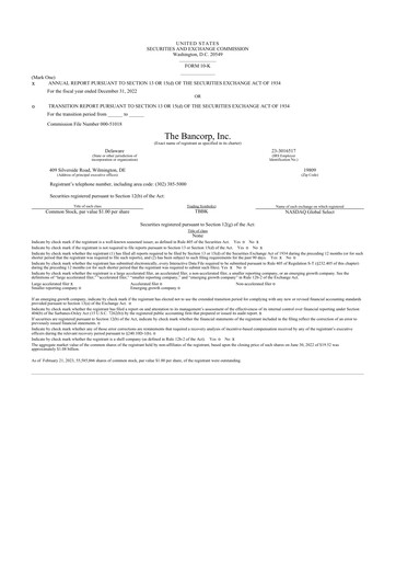 Thumbnail The Bancorp, Inc. 10-K Annual Report 2022