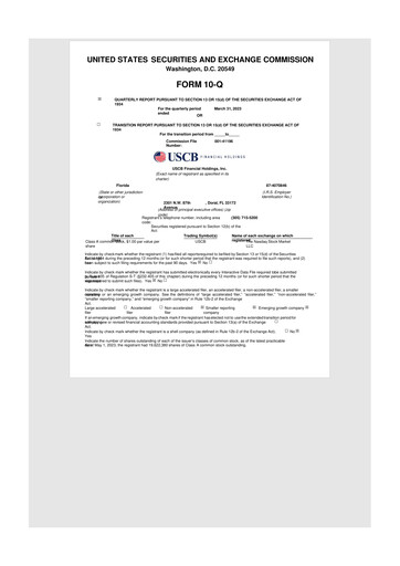 Thumbnail USCB Financial Holdings 10-Q Quarterly Report FY2023 