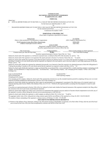 Thumbnail Essential Utilities
 10-K Annual Report 2023