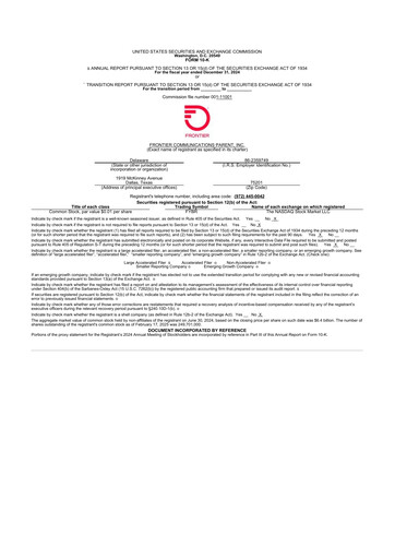 Thumbnail Frontier Communications 10-K Annual Report 2024