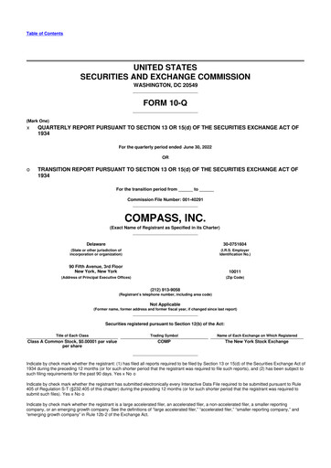 Thumbnail Compass 10-Q Quarterly Report FY2022 
