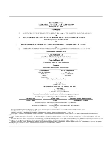 Thumbnail Constellium
 20-F Annual Report 2021