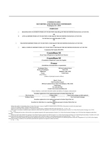 Thumbnail Constellium
 20-F Annual Report 2022