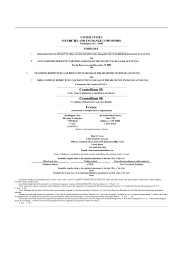 Thumbnail Constellium
 20-F Annual Report 2023