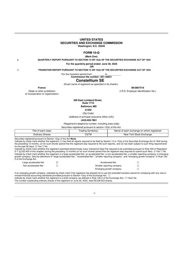 Thumbnail Constellium
 10-Q Quarterly Report FY2025 