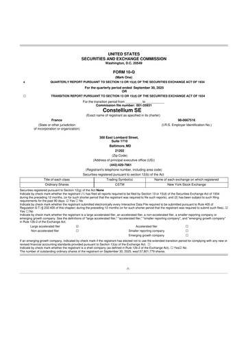 Thumbnail Constellium
 10-Q Quarterly Report FY2025 