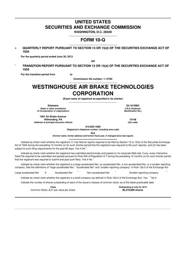 Thumbnail Wabtec 10-Q Quarterly Report FY2013 