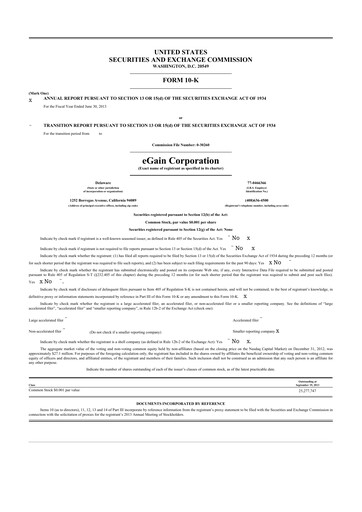 Thumbnail eGain 10-K Annual Report 2013