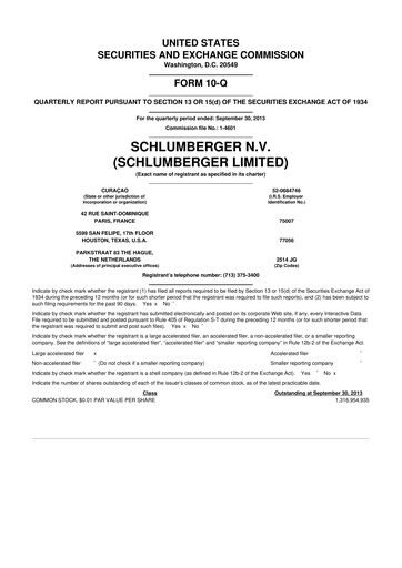 Thumbnail SLB (Schlumberger) 10-Q Quarterly Report FY2013 