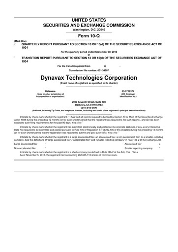 Thumbnail Dynavax Technologies
 10-Q Quarterly Report FY2013 