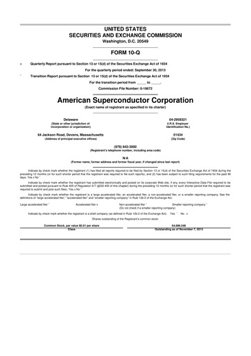 Thumbnail American Superconductor Corporation 10-Q Quarterly Report FY2014 