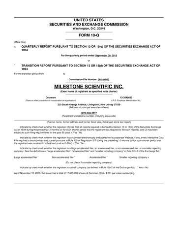 Vorschaubild Milestone Scientific 10-Q Quartalsbericht 2013 