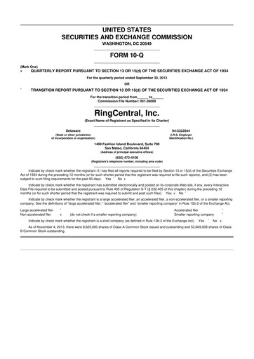 Thumbnail RingCentral
 10-Q Quarterly Report FY 