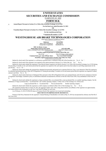 Thumbnail Wabtec 10-K Annual Report 2013