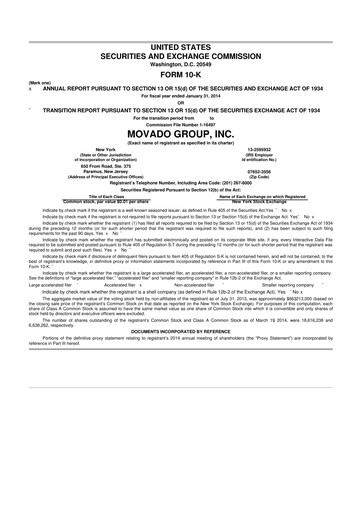 Thumbnail Movado Group 10-K Annual Report 2014