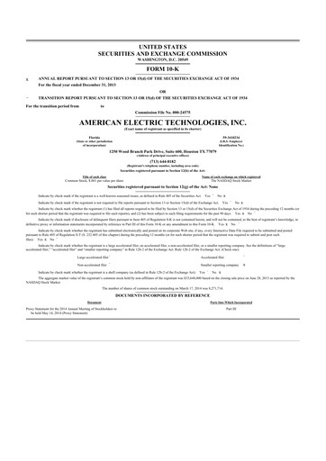 Thumbnail Stabilis Solutions 10-K Annual Report 2013