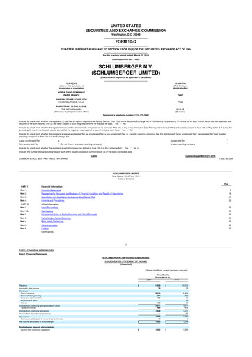 Thumbnail SLB (Schlumberger) 10-Q Quarterly Report FY2014 