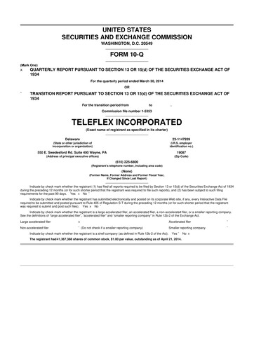 Thumbnail Teleflex 10-Q Quarterly Report FY2014 