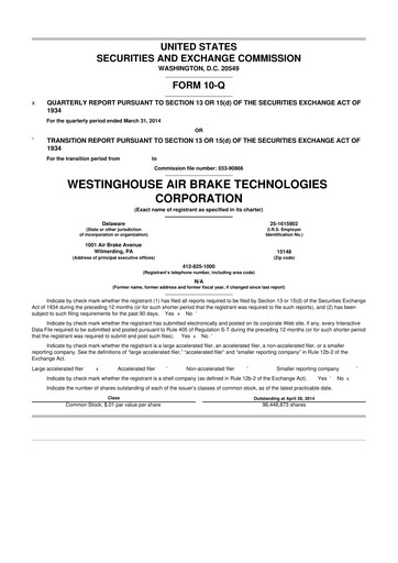 Thumbnail Wabtec 10-Q Quarterly Report FY2014 