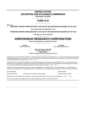 Thumbnail Arrowhead Pharmaceuticals
 10-Q Quarterly Report FY2014 