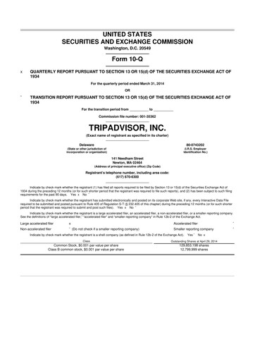 Miniature TripAdvisor 10-Q Rapport trimestriel 2014 