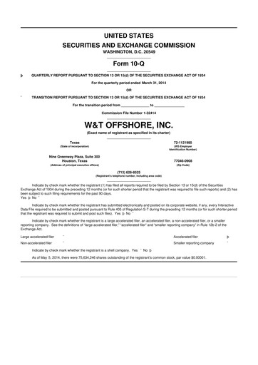 Thumbnail W&T Offshore 10-Q Quarterly Report FY2014 