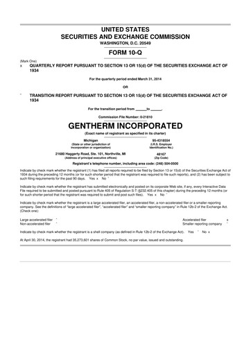 Thumbnail Gentherm 10-Q Quarterly Report FY2014 