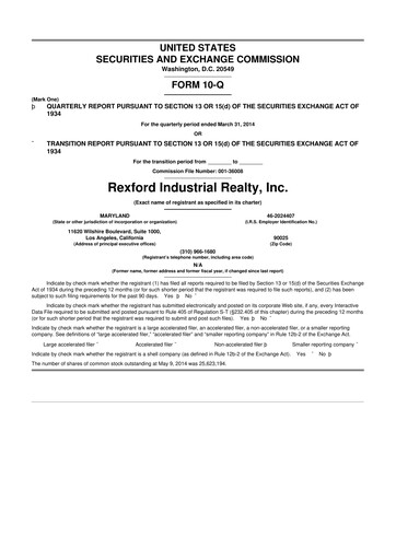 Thumbnail Rexford Industrial 10-Q Quarterly Report FY2014 