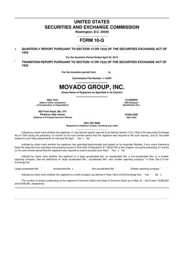 Vorschaubild Movado Group 10-Q Quartalsbericht 2015 