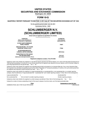Thumbnail SLB (Schlumberger) 10-Q Quarterly Report FY2014 