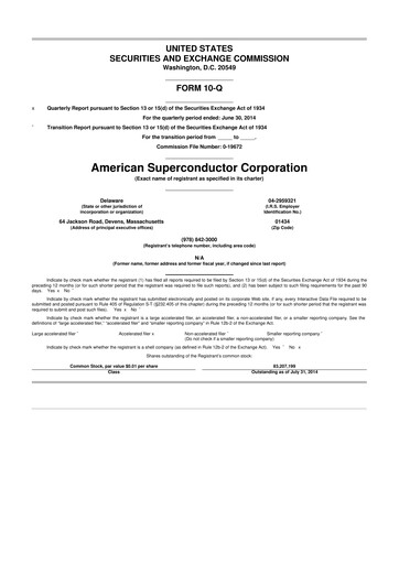 Thumbnail American Superconductor Corporation 10-Q Quarterly Report FY2014 