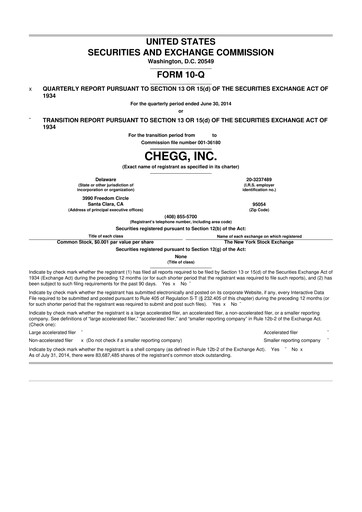 Thumbnail Chegg
 10-Q Quarterly Report FY2014 