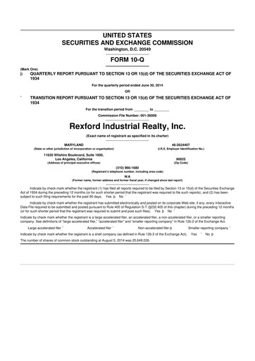 Thumbnail Rexford Industrial 10-Q Quarterly Report FY2014 