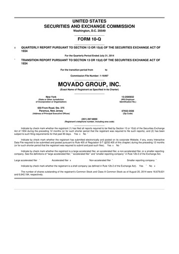 Vorschaubild Movado Group 10-Q Quartalsbericht 2015 