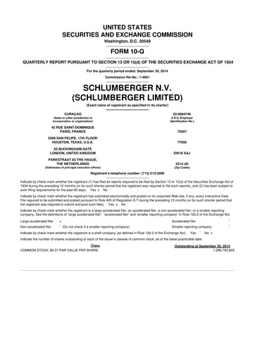 Thumbnail SLB (Schlumberger) 10-Q Quarterly Report FY2014 