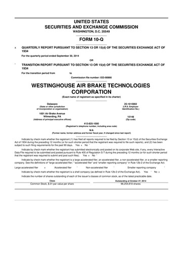 Thumbnail Wabtec 10-Q Quarterly Report FY2014 