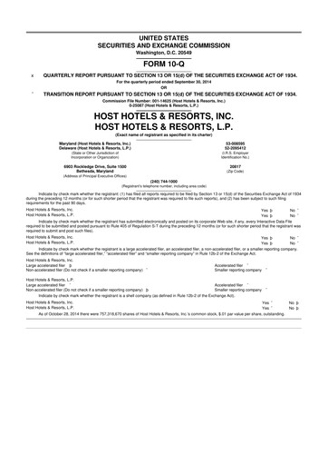 Thumbnail Host Hotels & Resorts
 10-Q Quarterly Report FY2014 