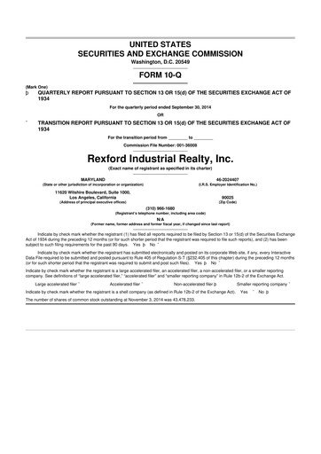 Thumbnail Rexford Industrial 10-Q Quarterly Report FY2014 