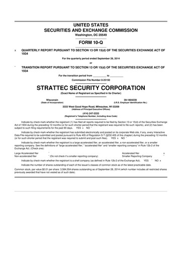 Vorschaubild Strattec Security 10-Q Quartalsbericht 2015 