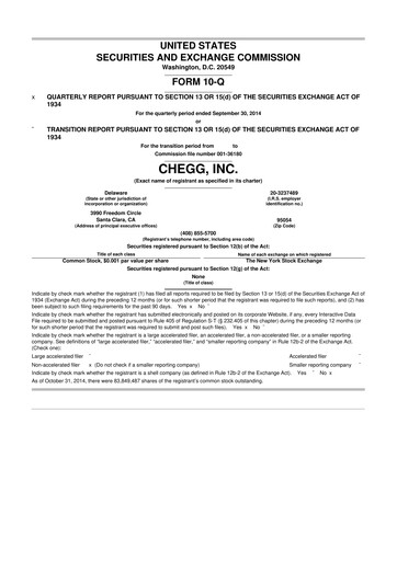 Thumbnail Chegg
 10-Q Quarterly Report FY2014 