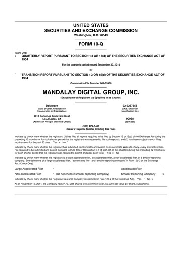 Miniature Digital Turbine
 10-Q Rapport trimestriel 2015 