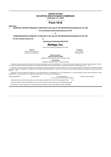 Thumbnail NetApp
 10-Q Quarterly Report FY2015 