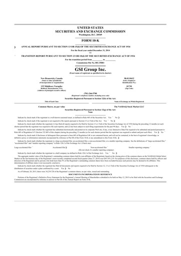 Vorschaubild Novanta 10-K Jahresbericht 2014