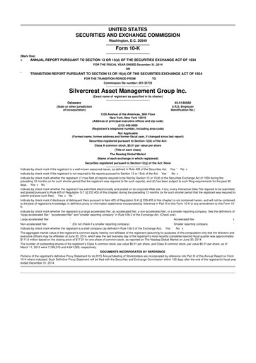 Thumbnail Silvercrest Asset Management Group 10-K Annual Report 2014