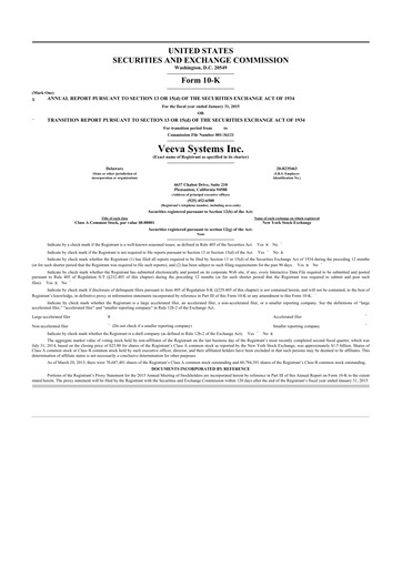 Thumbnail Veeva Systems 10-K Annual Report 2015