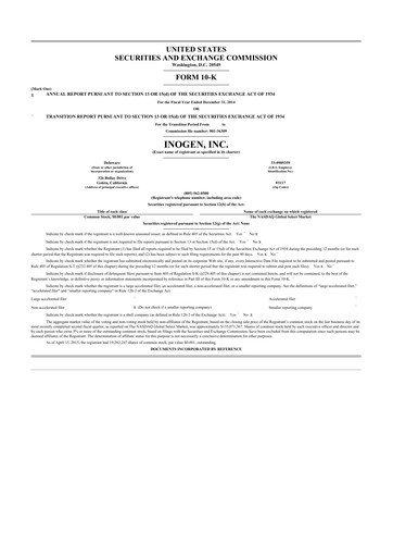 Thumbnail Inogen 10-K Annual Report 2014