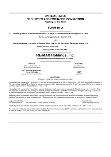 Thumbnail RE/MAX Holdings 10-Q Quarterly Report FY2015 