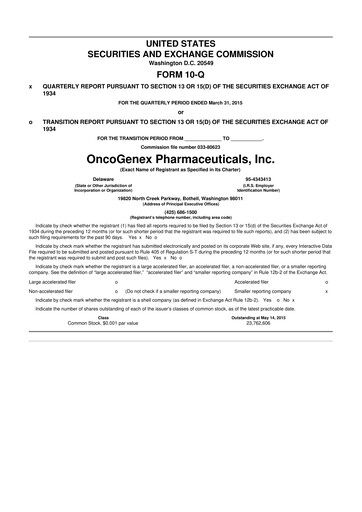 Vorschaubild Achieve Life Sciences
 10-Q Quartalsbericht 2015 