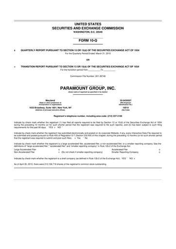 Thumbnail Paramount Group 10-Q Quarterly Report FY2015 