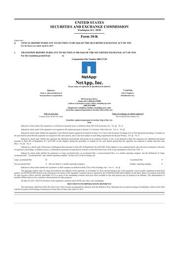 Thumbnail NetApp
 10-K Annual Report 2015